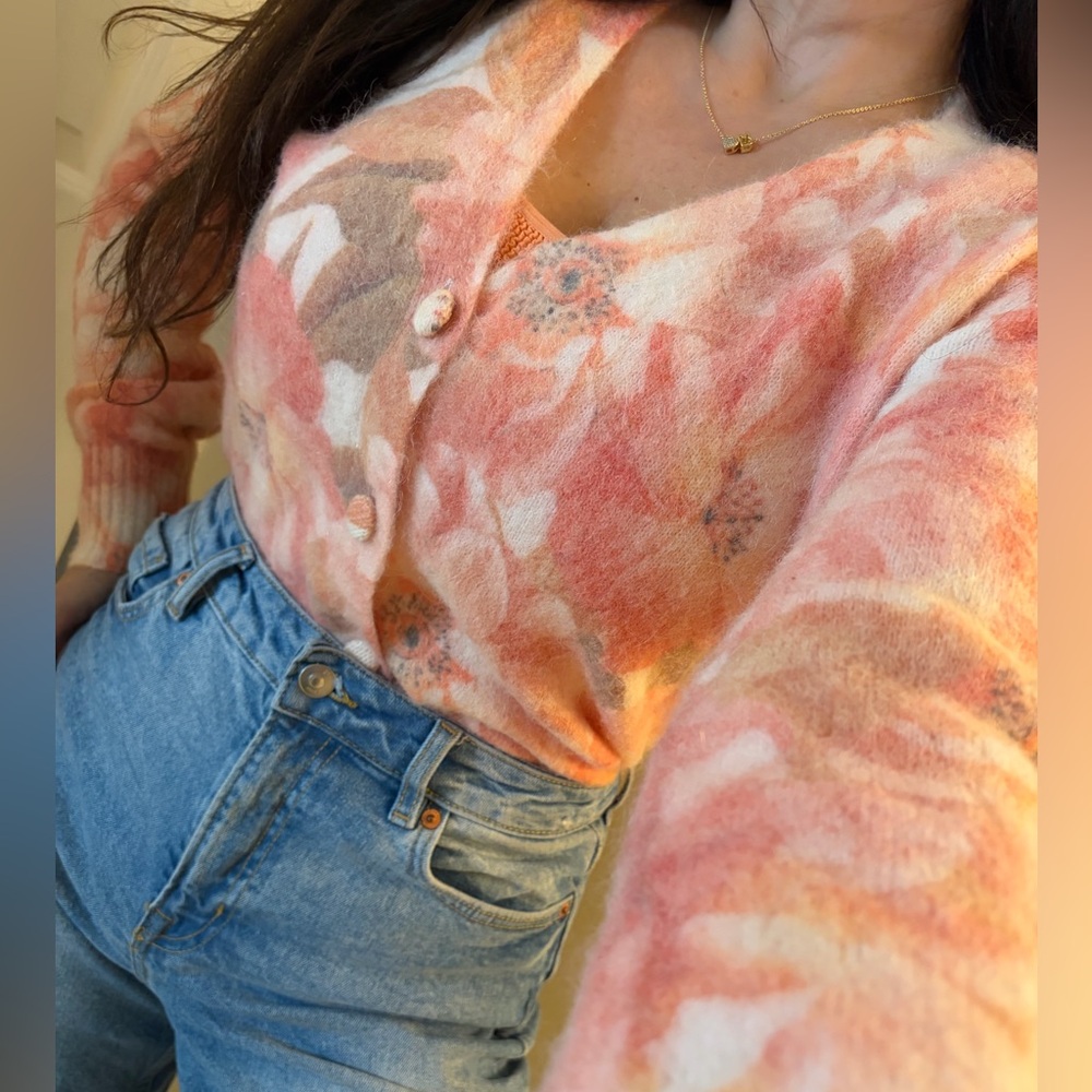 Chic Floral Button-Up Cardigan